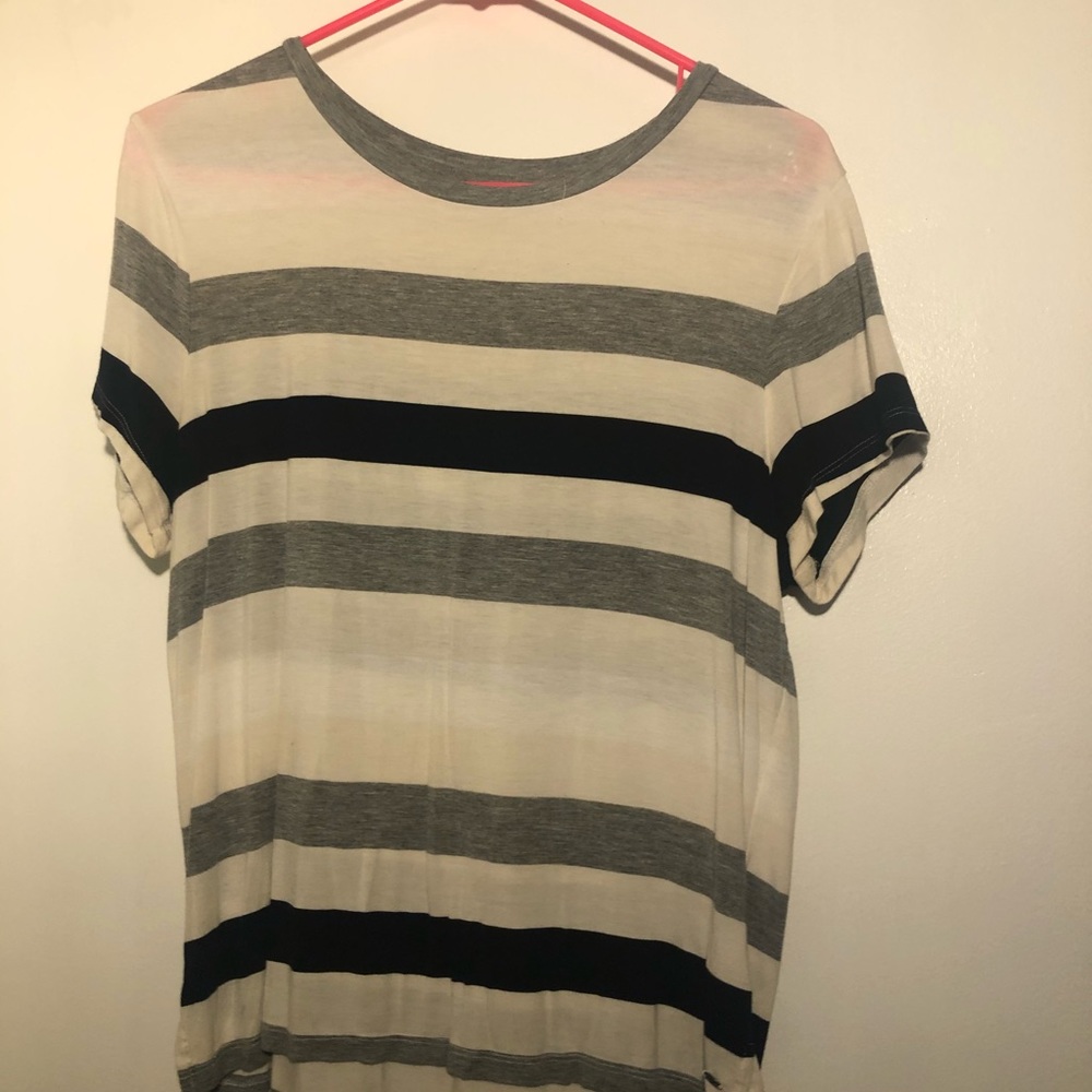 Short Sleeve Striped Casual Tee